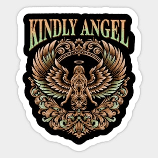 Kindly Angel with Ornaments and Wings Sticker